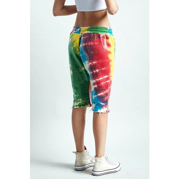 R13 Sequin Tie Dye Sweat Jadper Long Sweat Shorts Unisex - Picture 11 of 12
